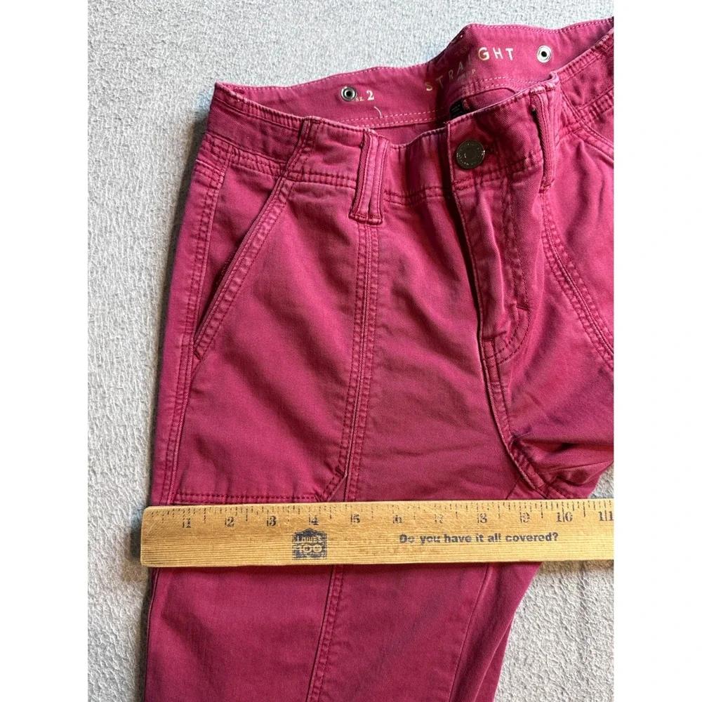 White House Black Market The Straight Crop Pants Womens 2 Magenta Pink Casual - Picture 13 of 16